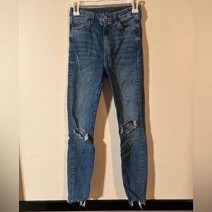 &Denim Brand High Waist Ankle Length Super Skinny Jeans